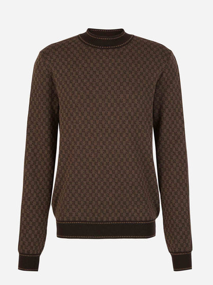 Outlet online Balmain Hombre Jersey Lana Monograma color Marrón sku 542-002244 00 - Foto 1