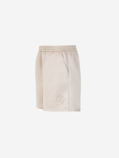 Outlet online Balmain Hombre Bermudas Satinadas PB Signature color Crema sku 523-000966 00 - Foto 2