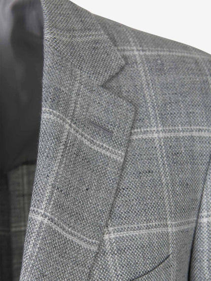 Outlet online Canali Hombre Americana Recta Cuadros color Gris Piedra sku 302-002921 01 - Foto 3