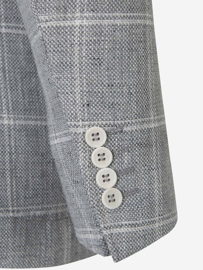 Outlet online Canali Hombre Americana Recta Cuadros color Gris Piedra sku 302-002921 01 - Foto 5