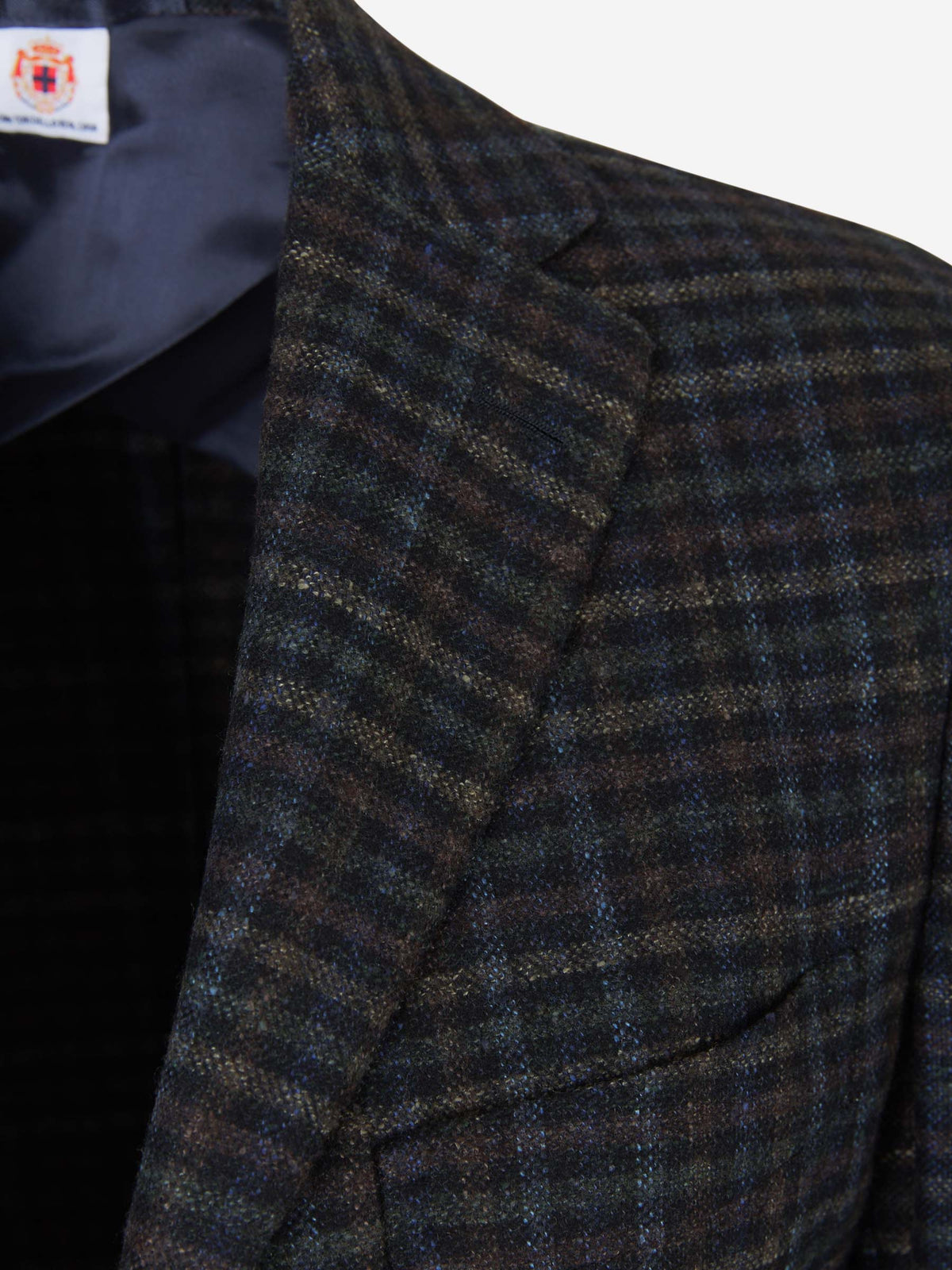 Outlet online Borrelli Hombre Americana Recta Cuadros color Azul Cobalto sku 302-002958 01 - Foto 3