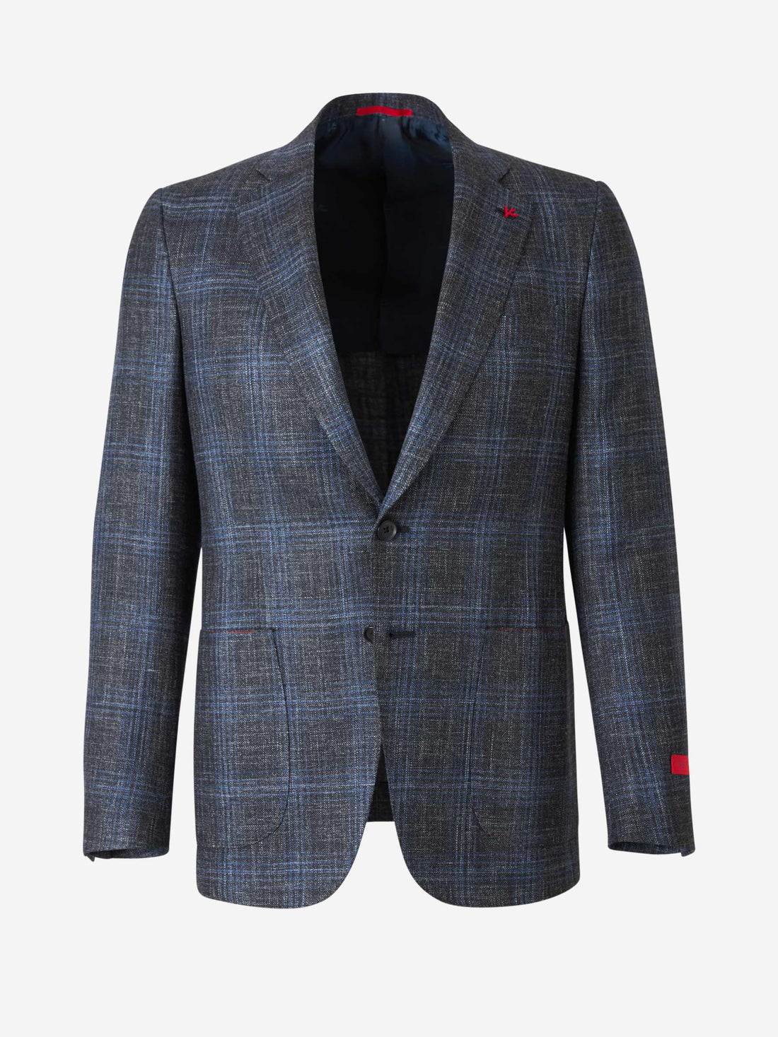 Outlet online Isaia Hombre Americana Lana Cuadros color Gris Antracita sku 302-003040 01 - Foto 1