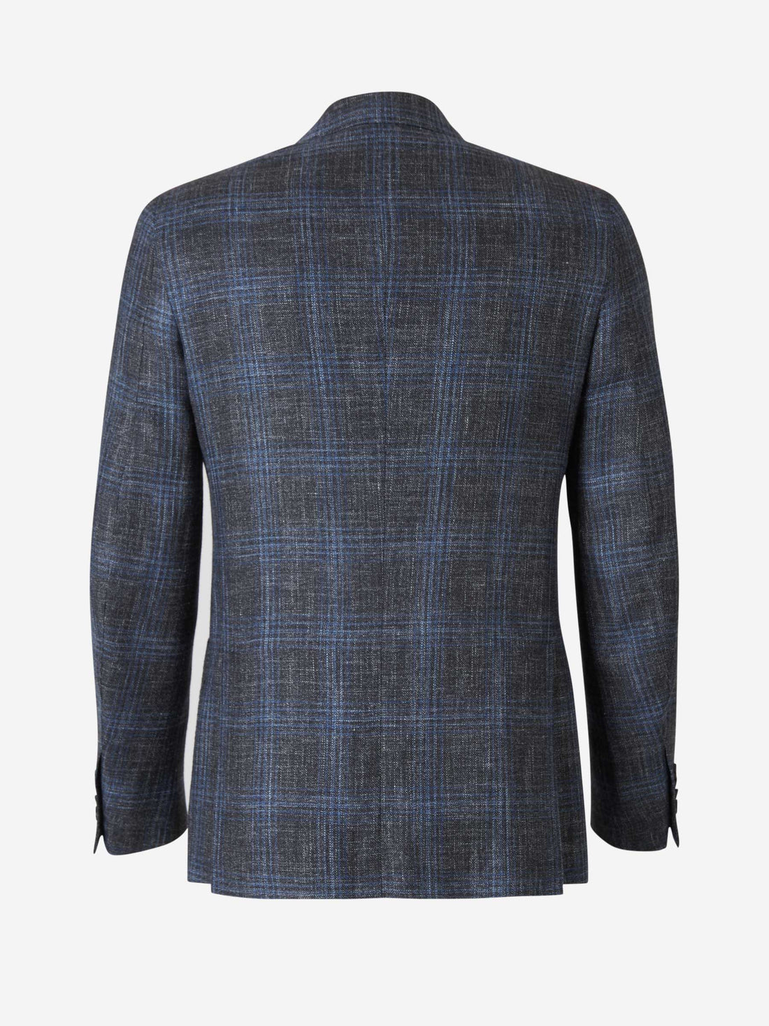 Outlet online Isaia Hombre Americana Lana Cuadros color Gris Antracita sku 302-003040 01 - Foto 2