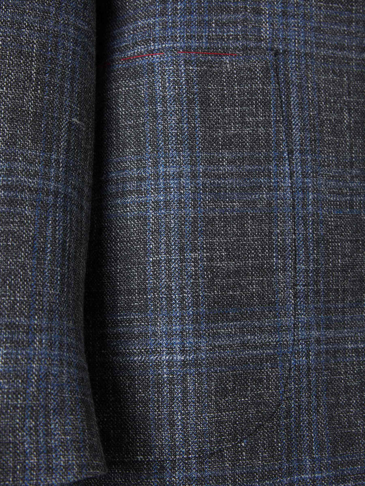 Outlet online Isaia Hombre Americana Lana Cuadros color Gris Antracita sku 302-003040 01 - Foto 4