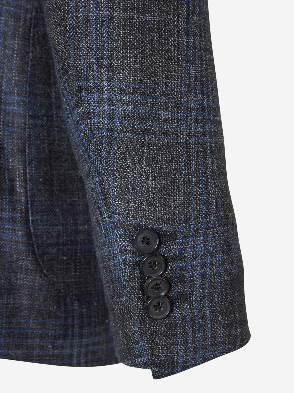 Outlet online Isaia Hombre Americana Lana Cuadros color Gris Antracita sku 302-003040 01 - Foto 5