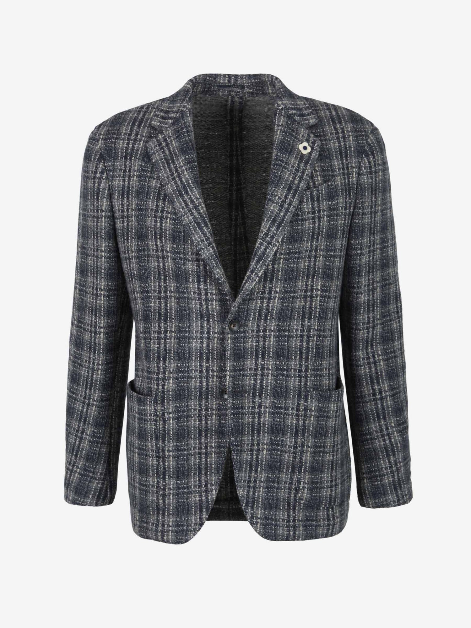 Outlet online Lardini Hombre Americana Cuadros Cashmere color Azul Marino sku 302-003200 01 - Foto 1