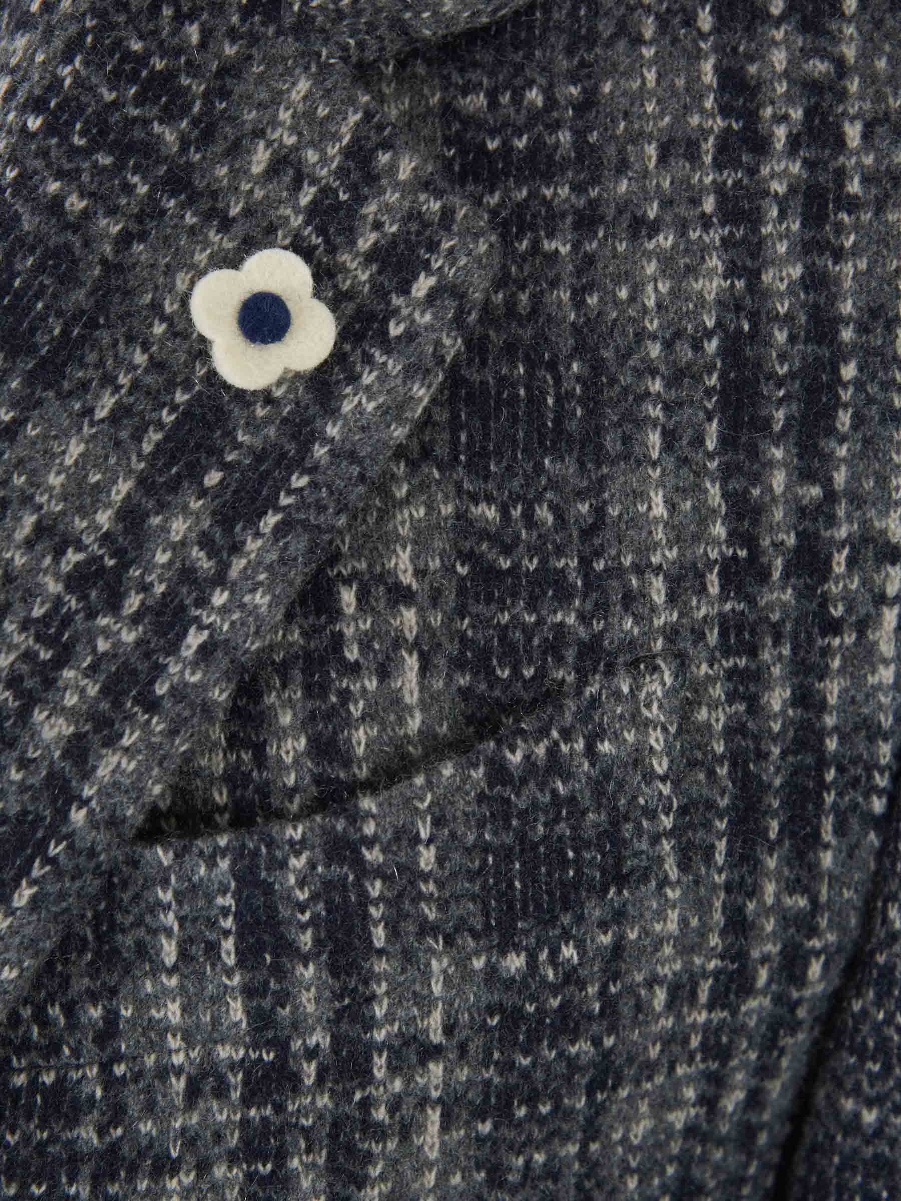 Outlet online Lardini Hombre Americana Cuadros Cashmere color Azul Marino sku 302-003200 01 - Foto 4