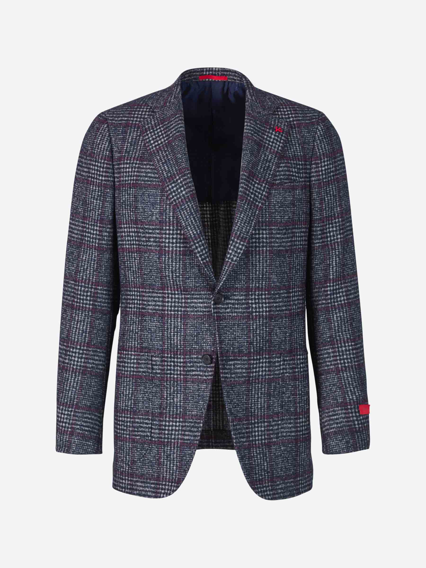 Outlet online Isaia Hombre Americana Motivo Cuadros color Azul Noche sku 302-003216 01 - Foto 1