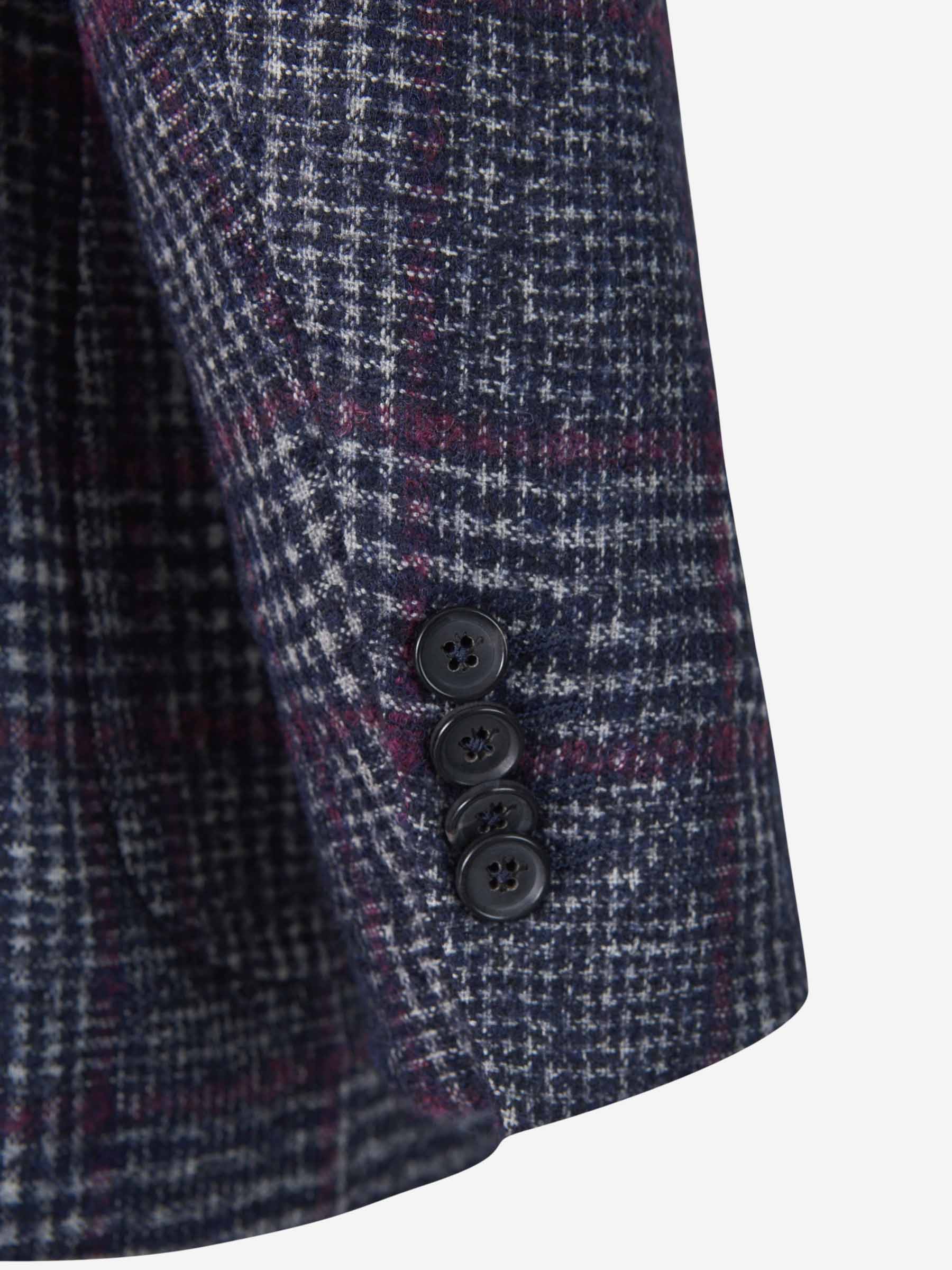 Outlet online Isaia Hombre Americana Motivo Cuadros color Azul Noche sku 302-003216 01 - Foto 4