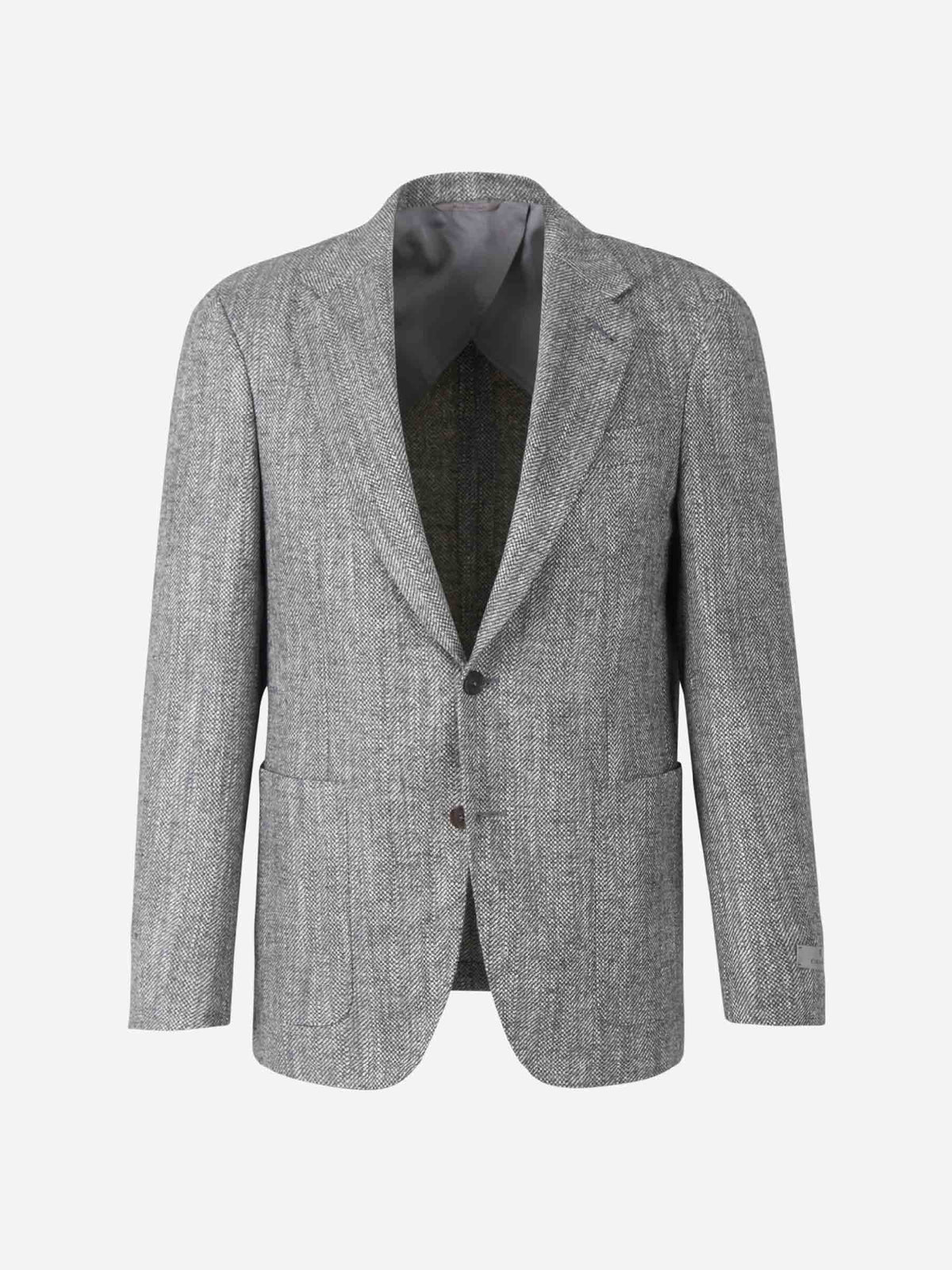 Outlet online Canali Hombre Americana Motivo Geométrico color Gris Antracita sku 302-003241 01 - Foto 1