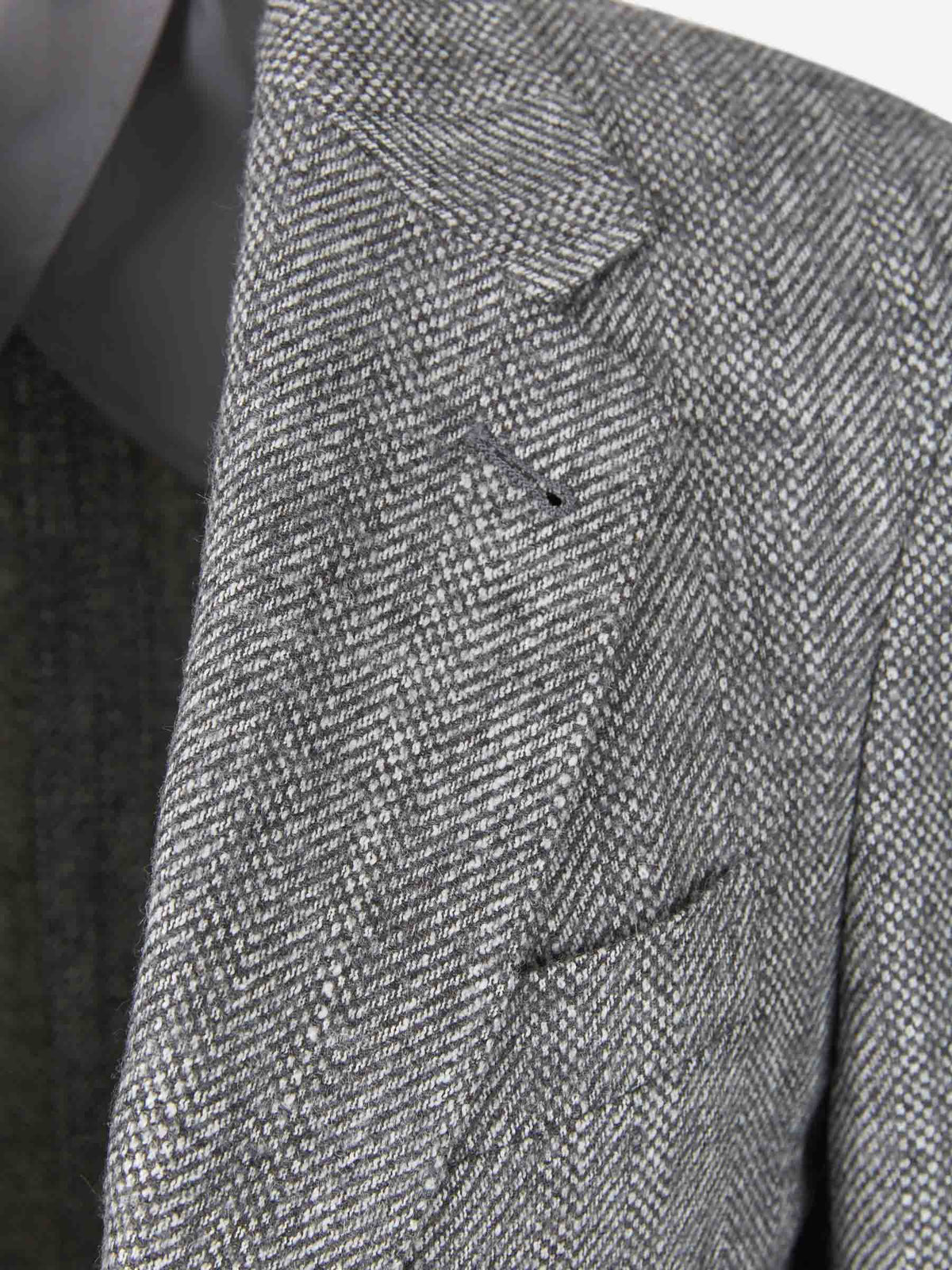 Outlet online Canali Hombre Americana Motivo Geométrico color Gris Antracita sku 302-003241 01 - Foto 3