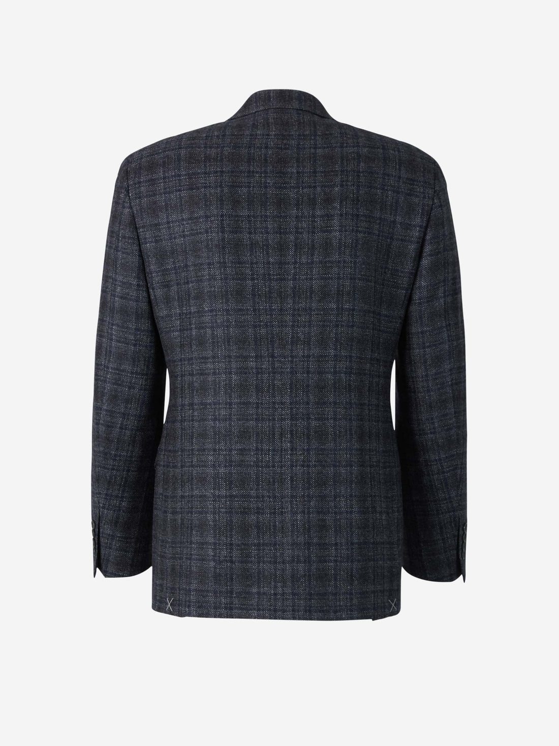 Outlet online Canali Hombre Americana Motivo Cuadros Lana color Gris Antracita sku 302-003250 01 - Foto 2
