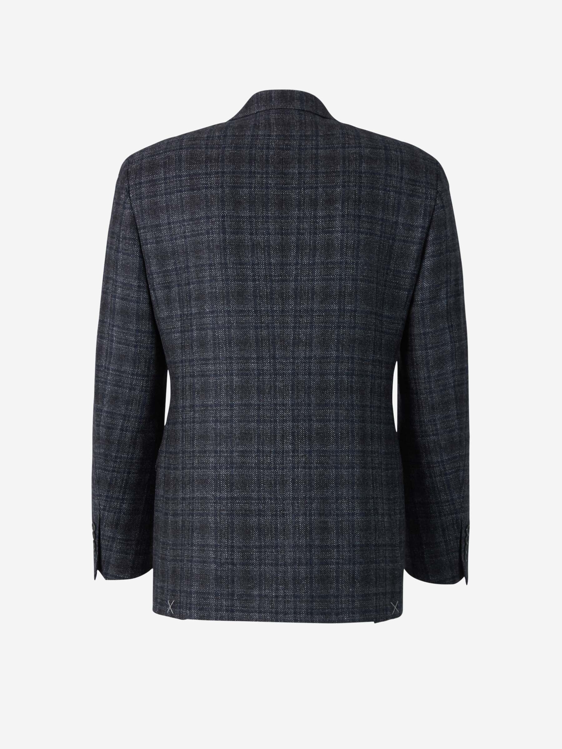 Outlet online Canali Hombre Americana Motivo Cuadros Lana color Gris Oscuro sku 302-003250 01 - Foto 2
