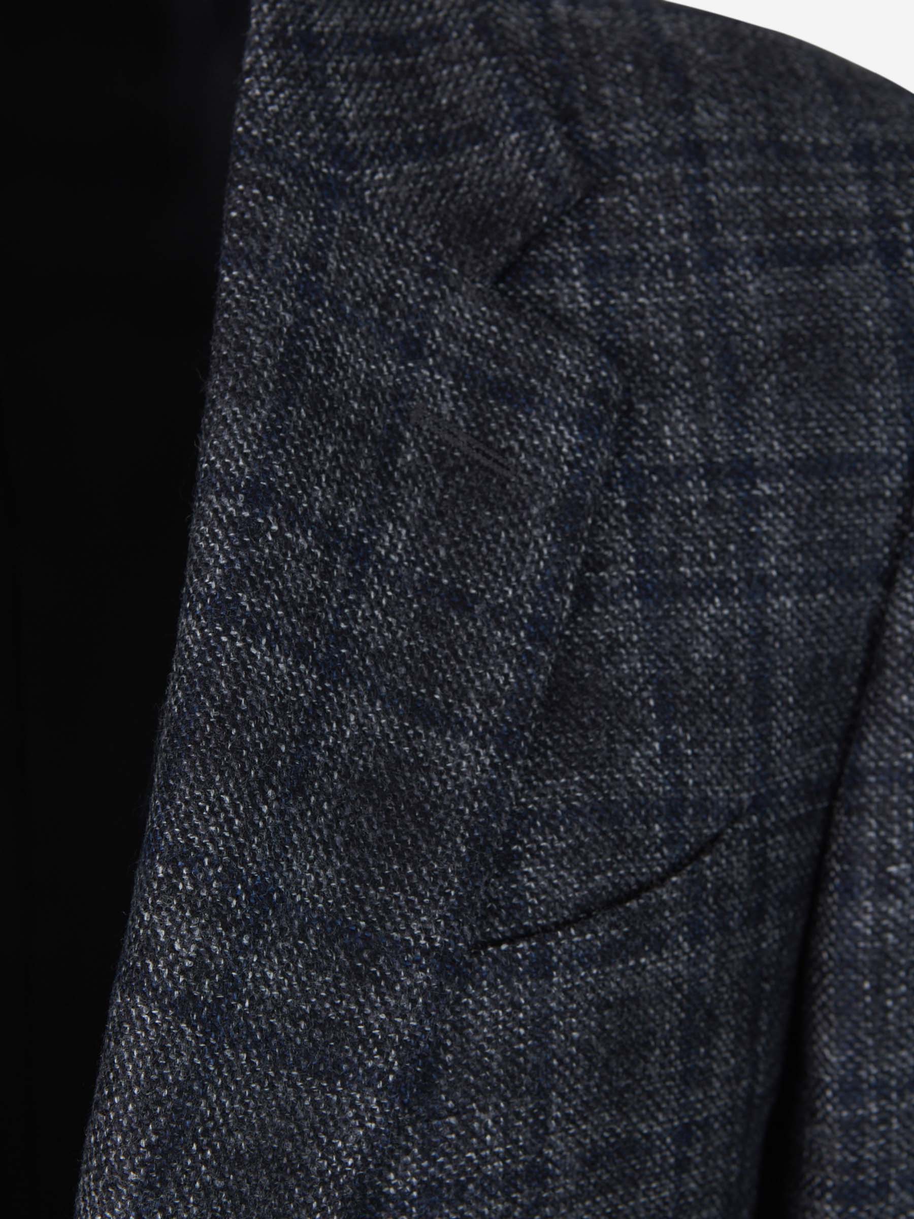 Outlet online Canali Hombre Americana Motivo Cuadros Lana color Gris Oscuro sku 302-003250 01 - Foto 3