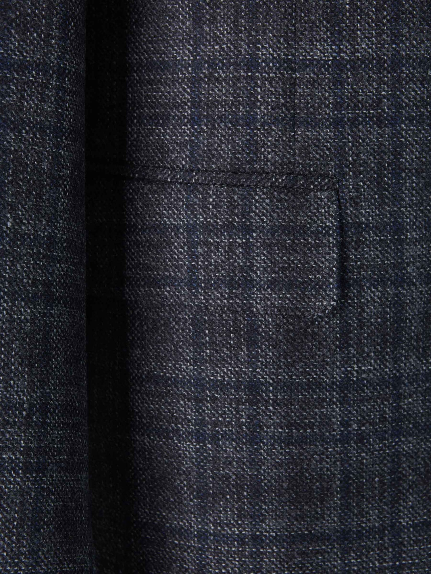 Outlet online Canali Hombre Americana Motivo Cuadros Lana color Gris Oscuro sku 302-003250 01 - Foto 4