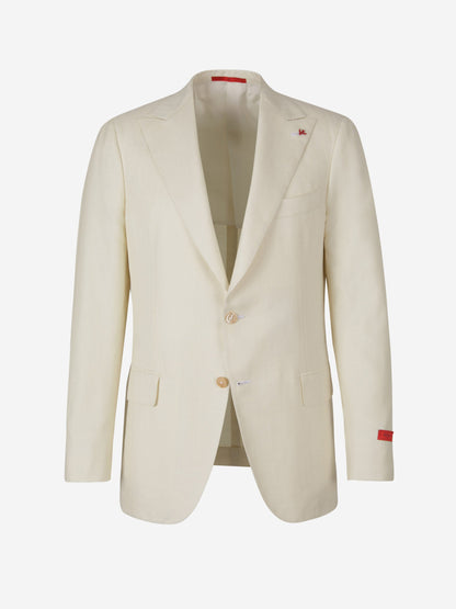 Outlet online Isaia Hombre Americana Mezcla Sarga color Marfil sku 302-003279 01 - Foto 1