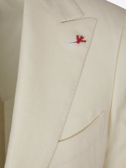 Outlet online Isaia Hombre Americana Mezcla Sarga color Marfil sku 302-003279 01 - Foto 3