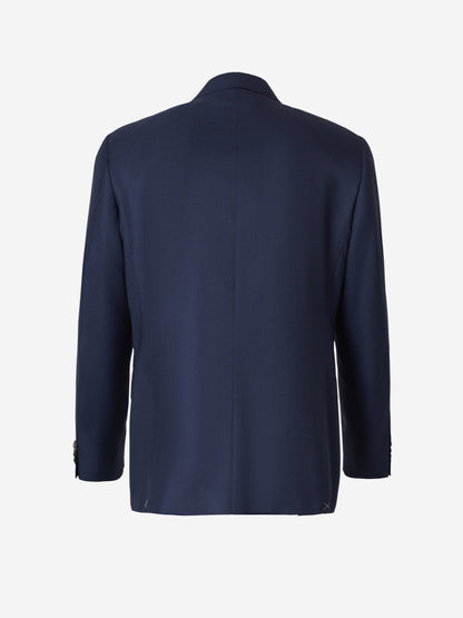 Outlet online Canali Hombre Americana Cashmere y Seda color Azul Cobalto sku 302-003316 01 - Foto 2