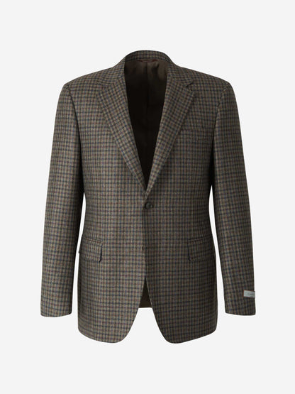 Outlet online Canali Hombre Americana Motivo Cuadros color Verde Militar sku 302-003360 01 - Foto 1