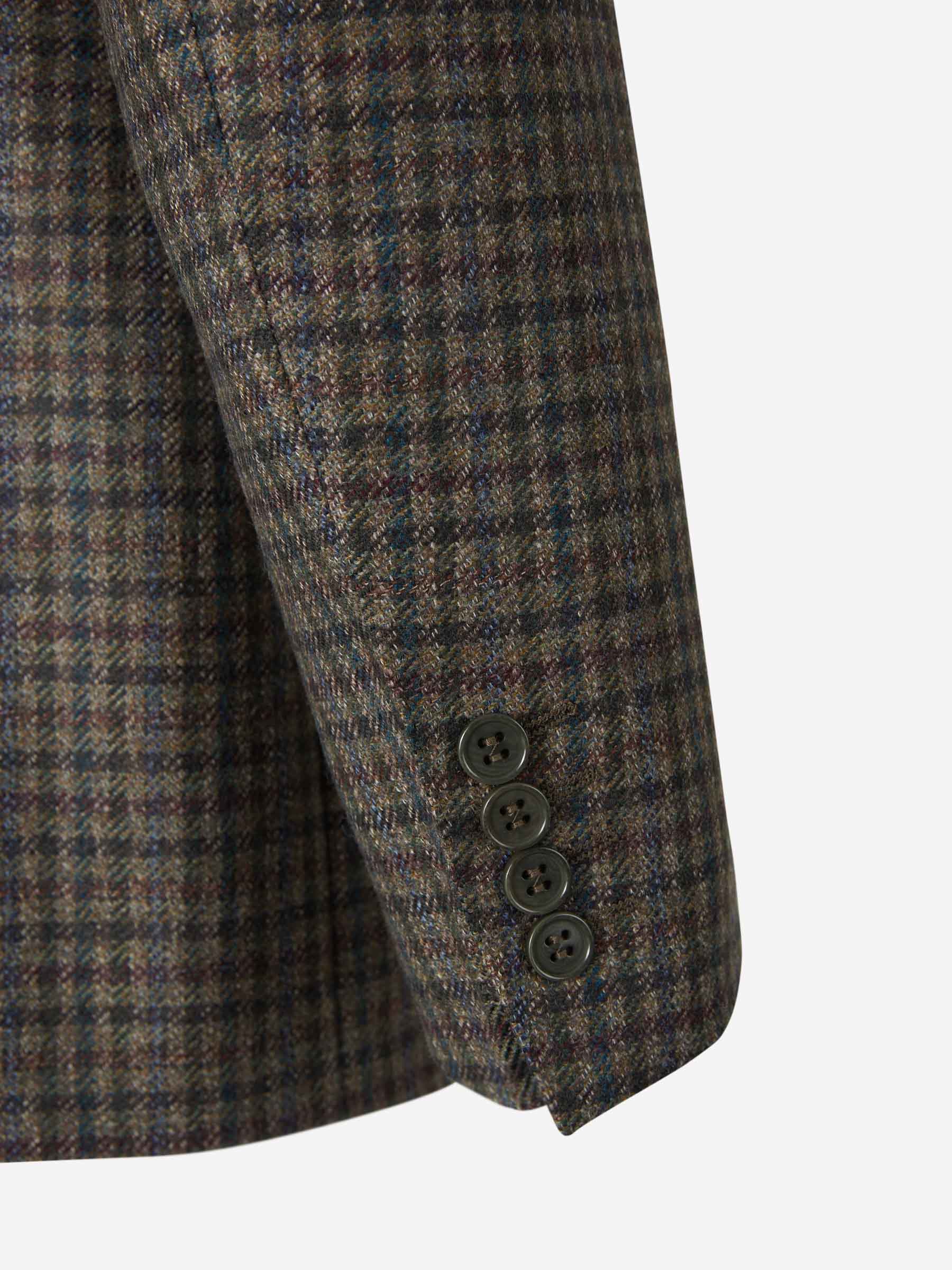 Outlet online Canali Hombre Americana Motivo Cuadros color Verde Militar sku 302-003360 01 - Foto 5