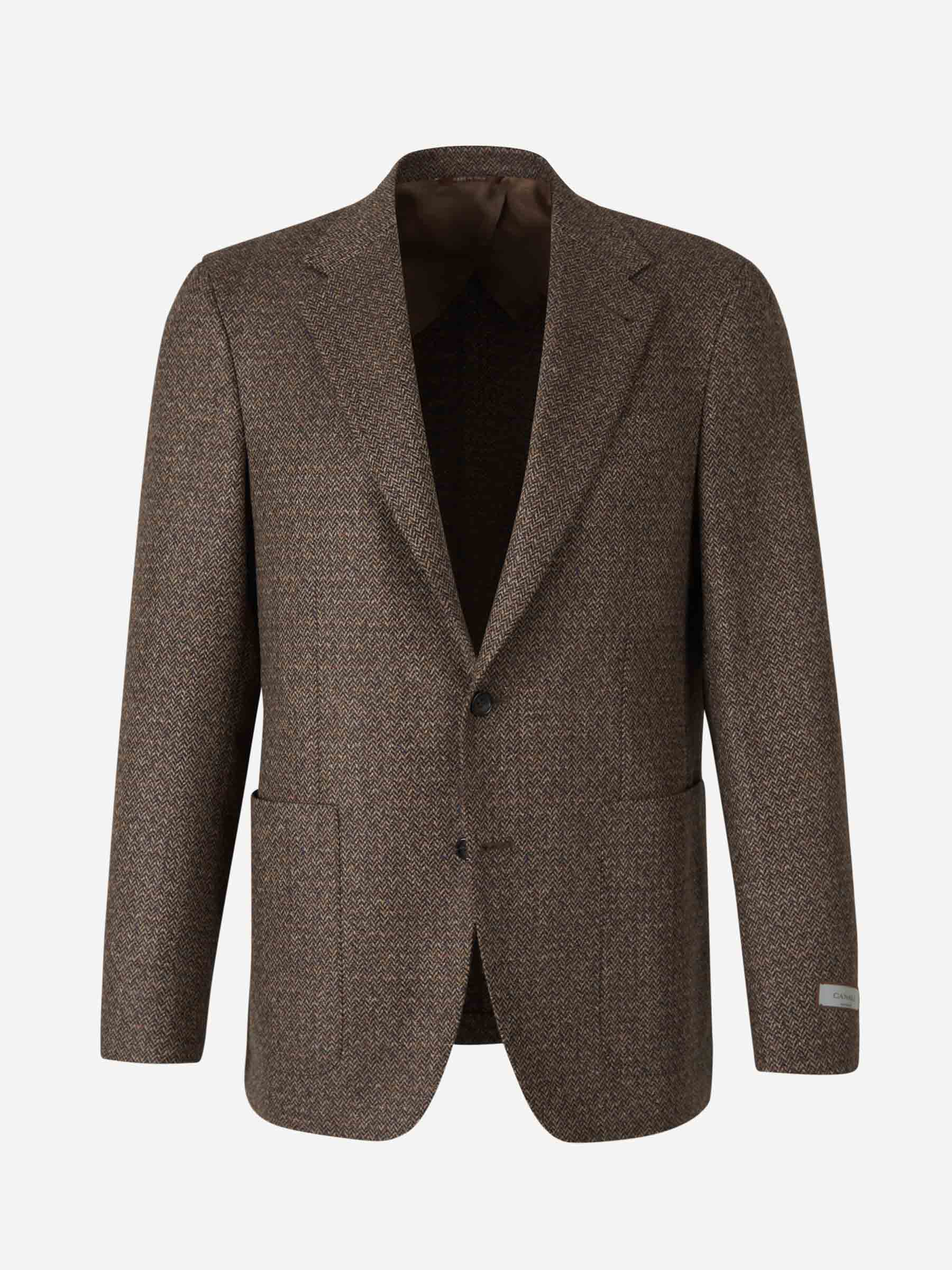 Outlet online Canali Hombre Americana Lana Y Cashmere color Marron sku 302-003362 01 - Foto 6