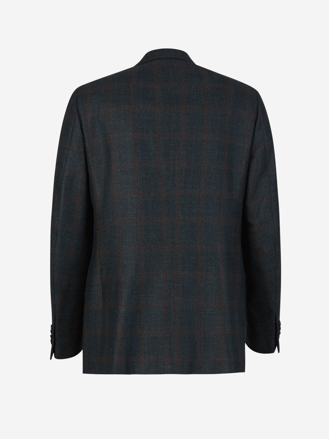 Outlet online Isaia Hombre Americana Lana Motivo Cuadros color Azul Noche sku 302-003383 01 - Foto 2