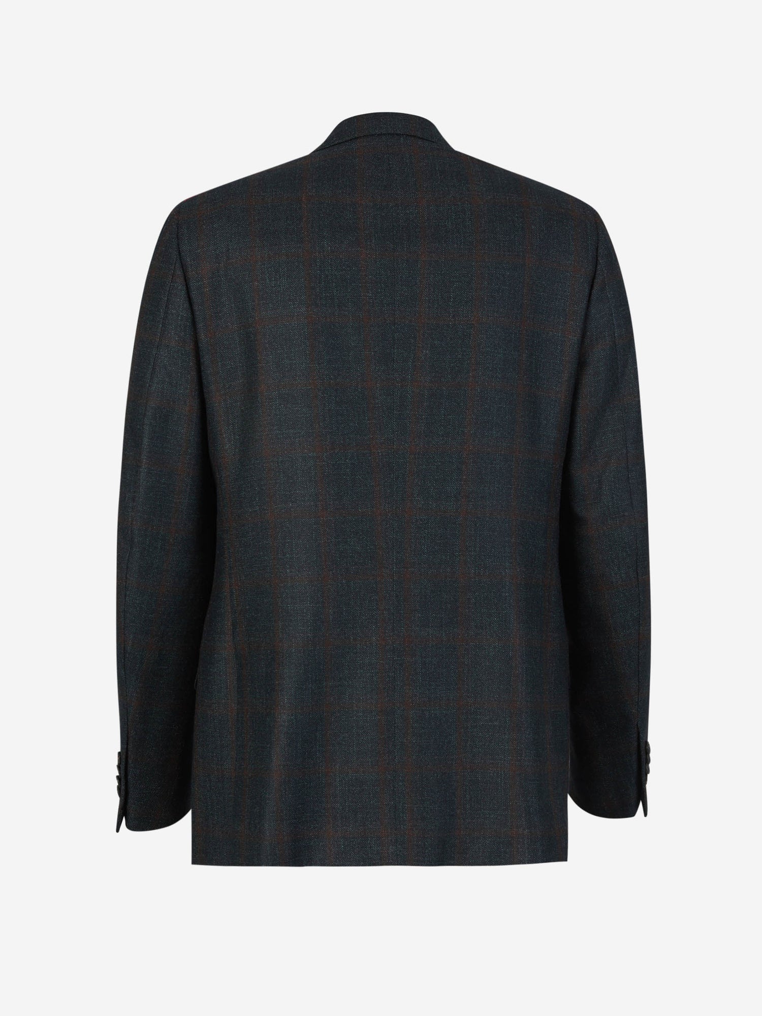 Outlet online Isaia Hombre Americana Lana Motivo Cuadros color Azul Noche sku 302-003383 01 - Foto 2