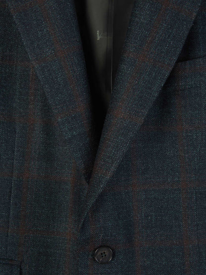 Outlet online Isaia Hombre Americana Lana Motivo Cuadros color Azul Noche sku 302-003383 01 - Foto 3