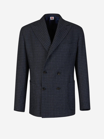 Outlet online Borrelli Hombre Americana Motivo Cuadros color Azul Noche sku 302-003388 01 - Foto 1