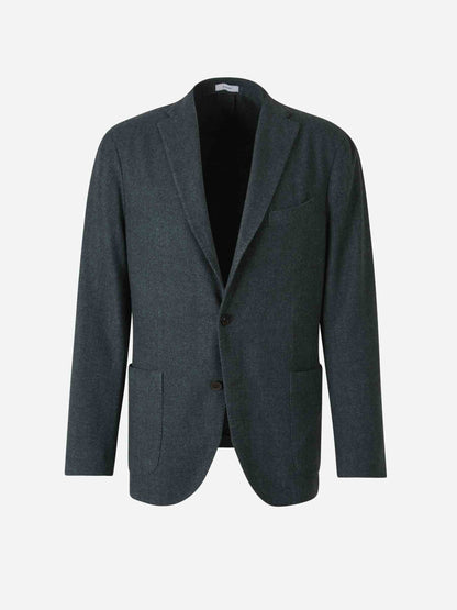 Outlet online Boglioli Hombre Americana Lisa Lana color Verde Oscuro sku 302-003496 01 - Foto 2