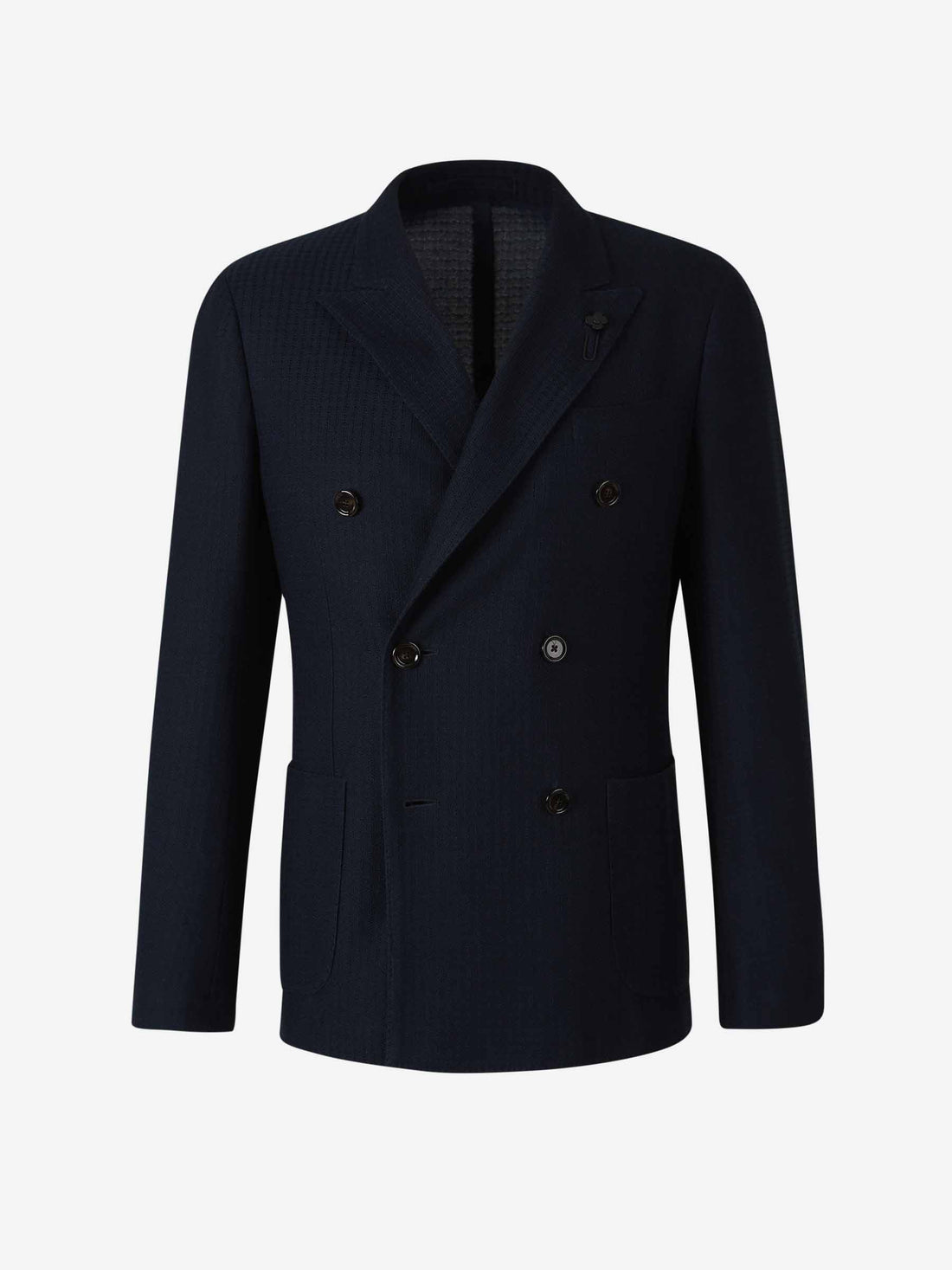 Lardini Hombre Barcelona Americana Doble Algodón color Azul Noche sku 302-003533 01 - Foto 1