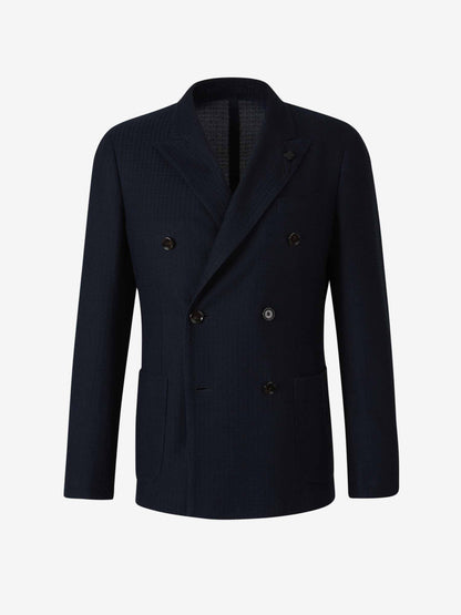 Lardini Hombre Barcelona Americana Doble Algodón color Azul Noche sku 302-003533 01 - Foto 1