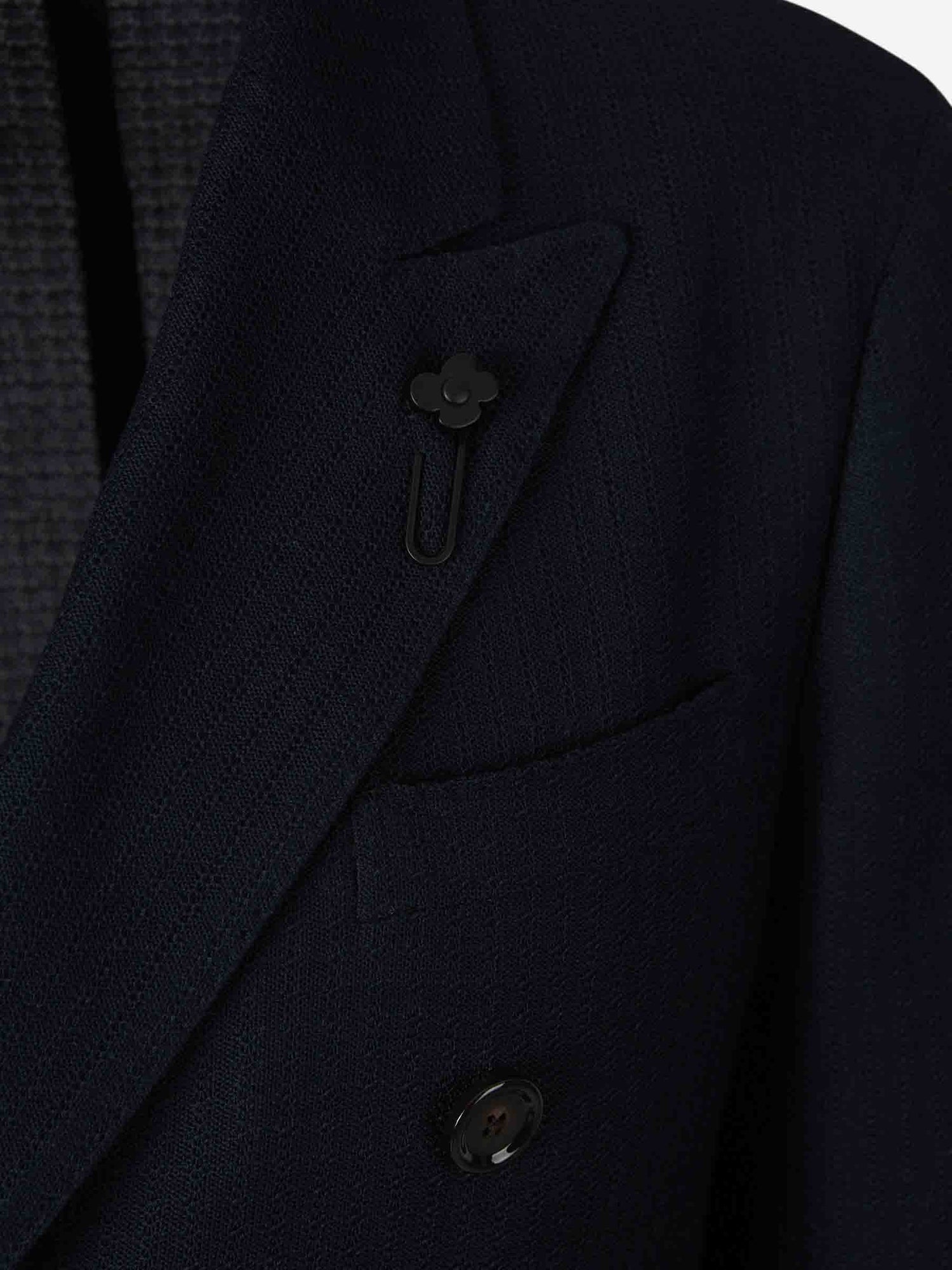 Lardini Hombre Barcelona Americana Doble Algodón color Azul Noche sku 302-003533 01 - Foto 3