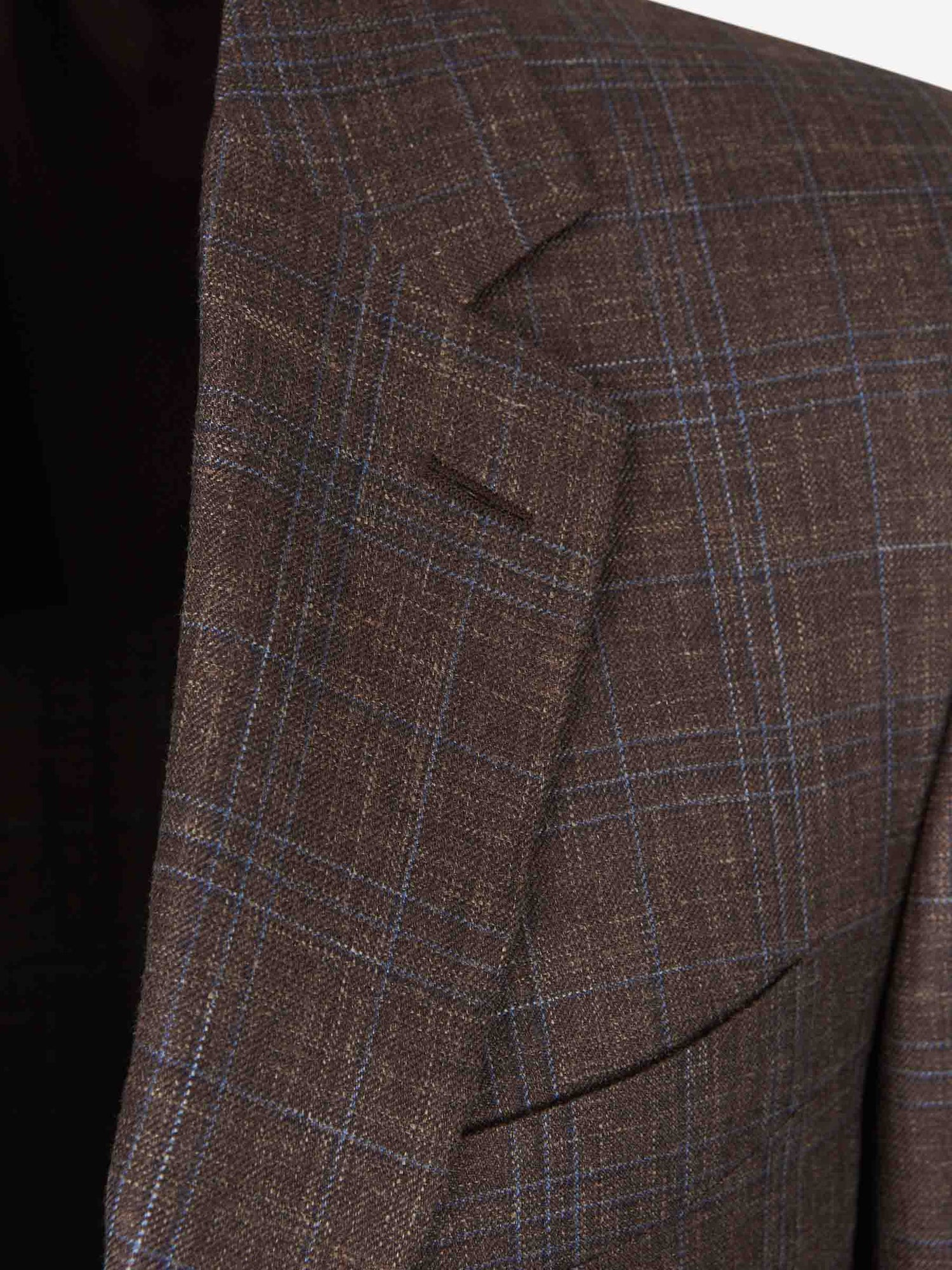 Canali Hombre Barcelona Americana Cuadros Lana color Marrón Oscuro sku 302-003550 01 - Foto 4