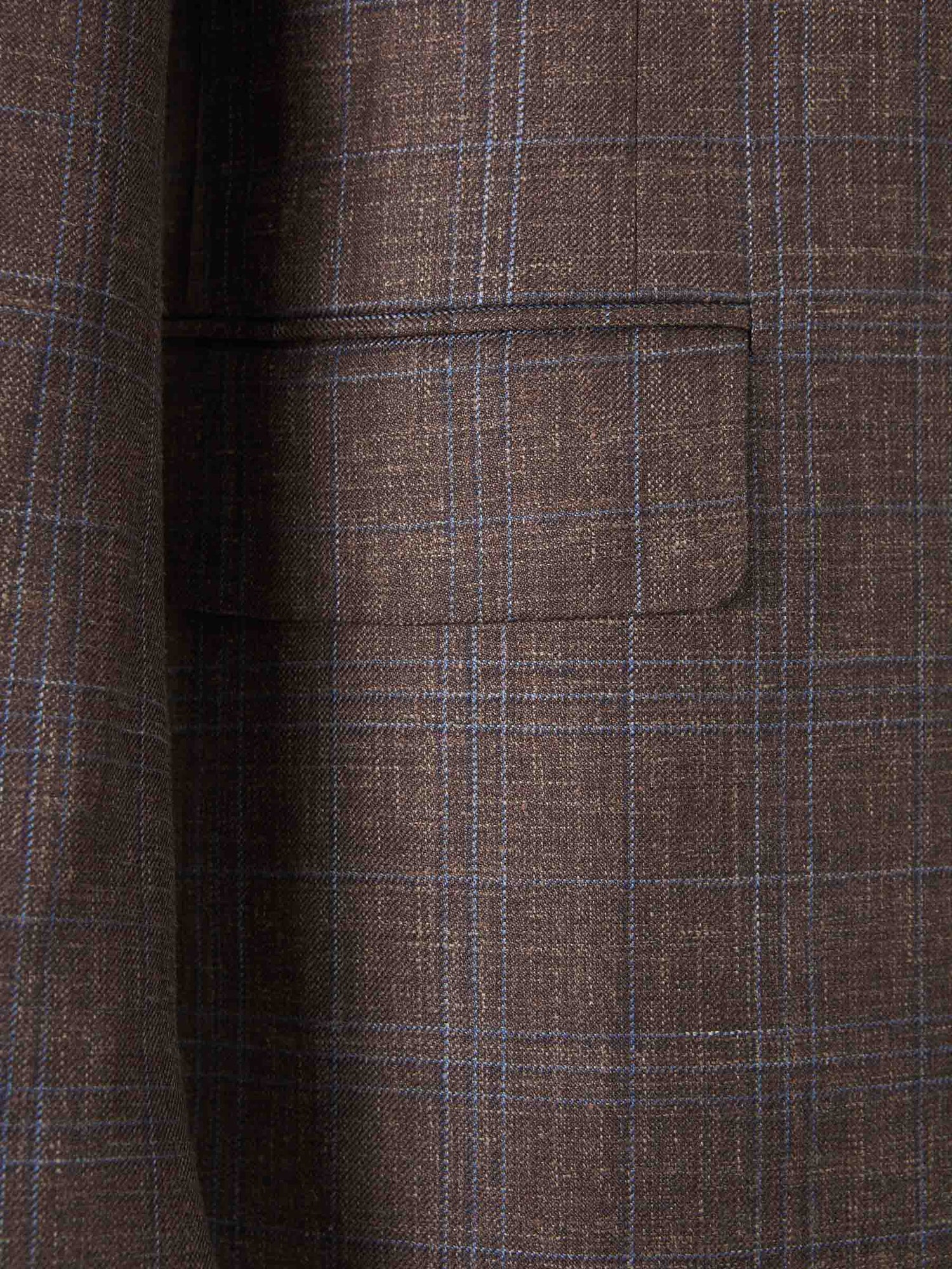 Canali Hombre Barcelona Americana Cuadros Lana color Marrón Oscuro sku 302-003550 01 - Foto 5