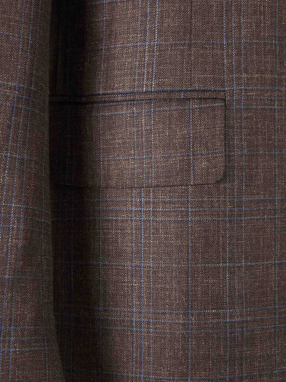 Canali Hombre Barcelona Americana Cuadros Lana color Marrón Oscuro sku 302-003550 01 - Foto 5