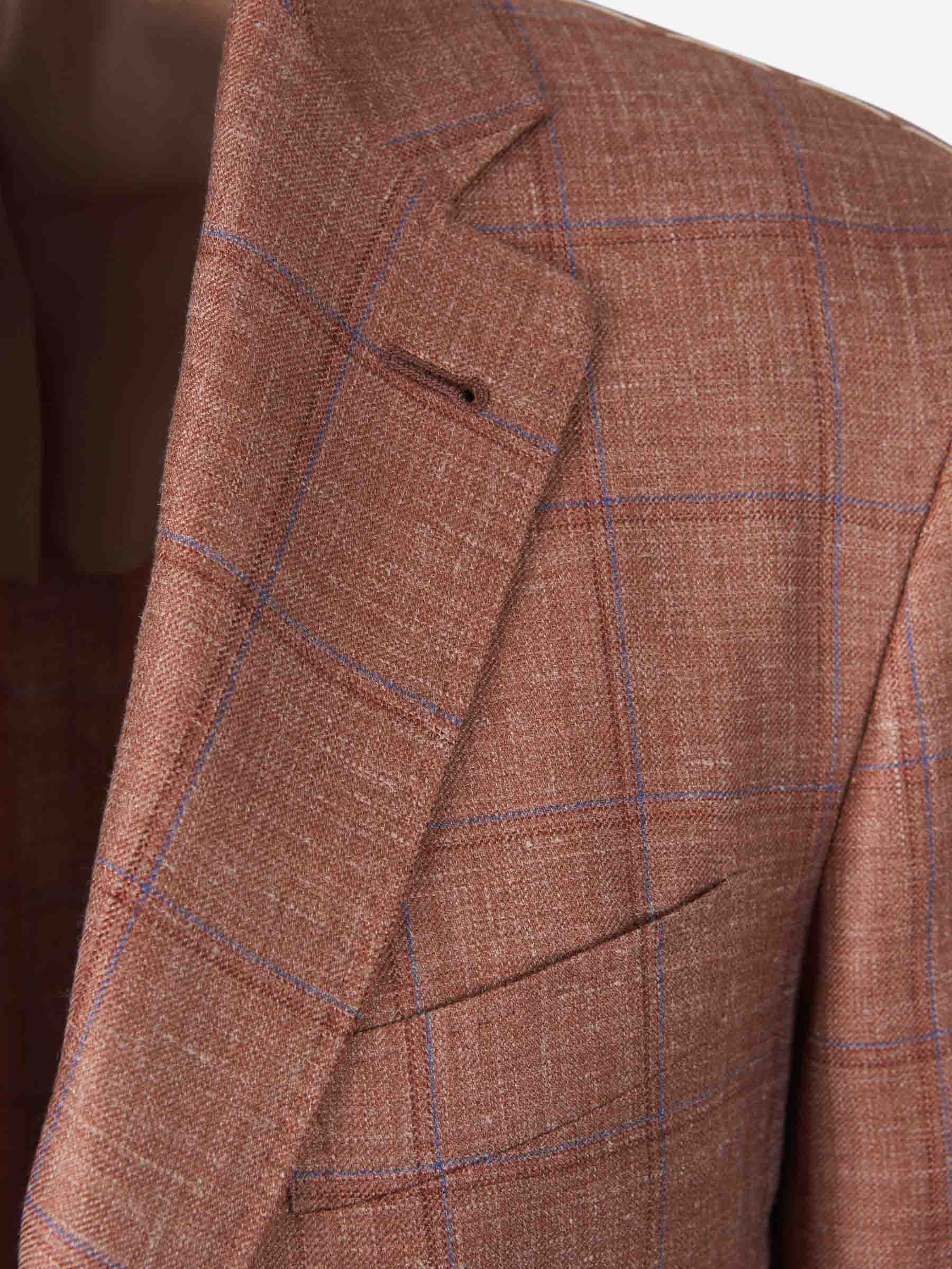 Canali Hombre Barcelona Americana Cachemira Lino Seda color Terracota sku 302-003553 01 - Foto 3