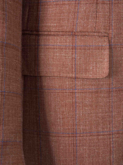 Canali Hombre Barcelona Americana Cachemira Lino Seda color Terracota sku 302-003553 01 - Foto 4