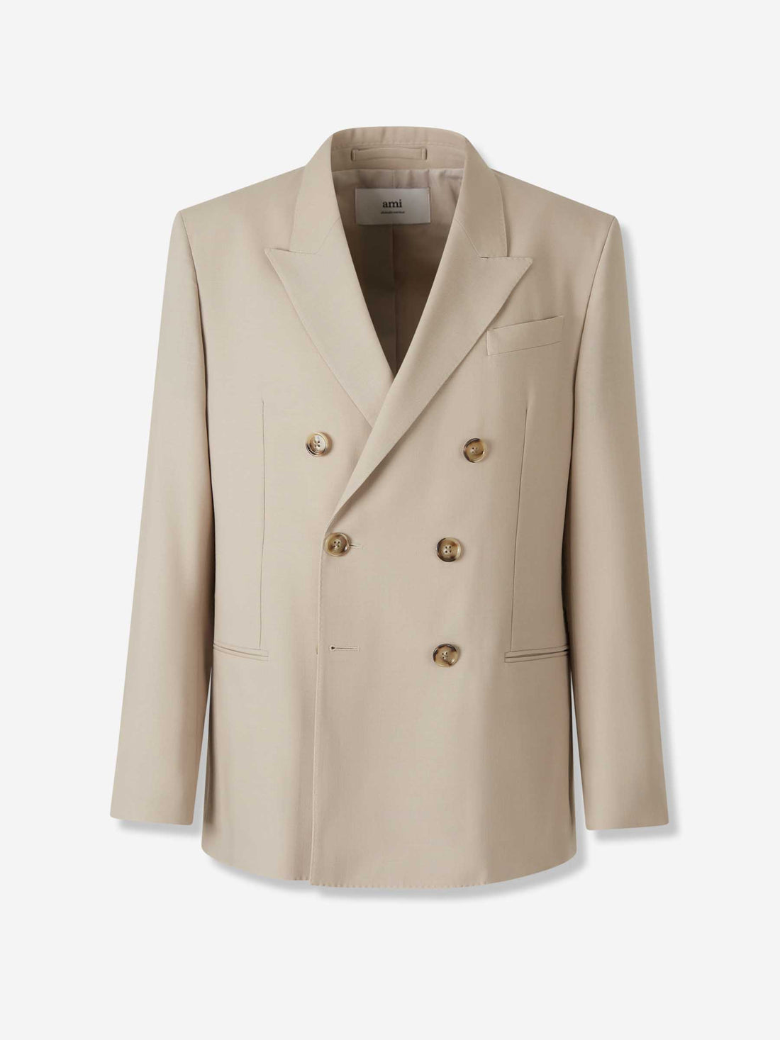 Outlet online Ami Paris Hombre Americana Cruzada Lana color Beige sku 302-003601 01 - Foto 1