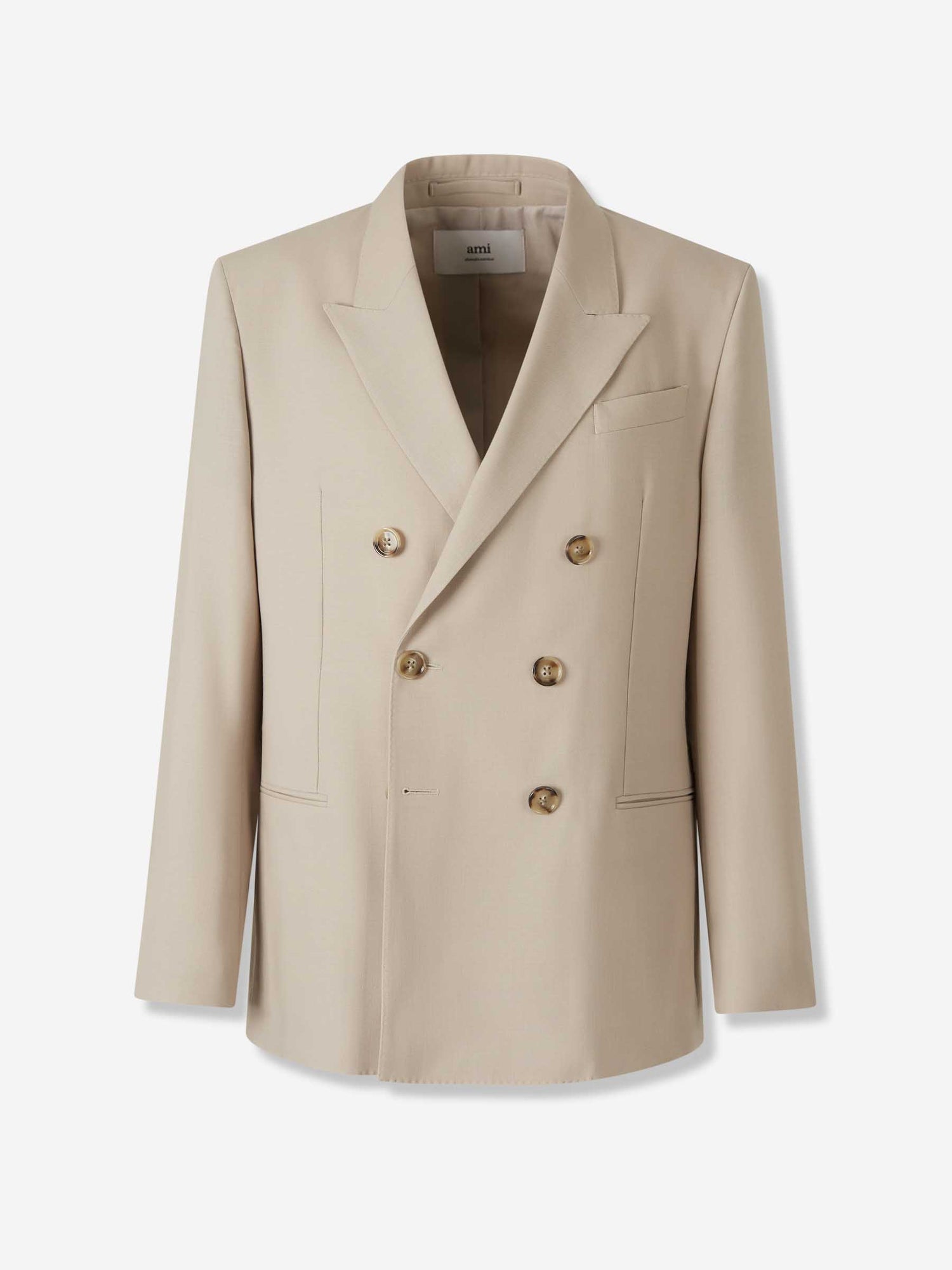 Outlet online Ami Paris Hombre Americana Cruzada Lana color Beige sku 302-003601 01 - Foto 1