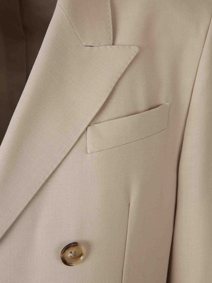 Outlet online Ami Paris Hombre Americana Cruzada Lana color Beige sku 302-003601 01 - Foto 3