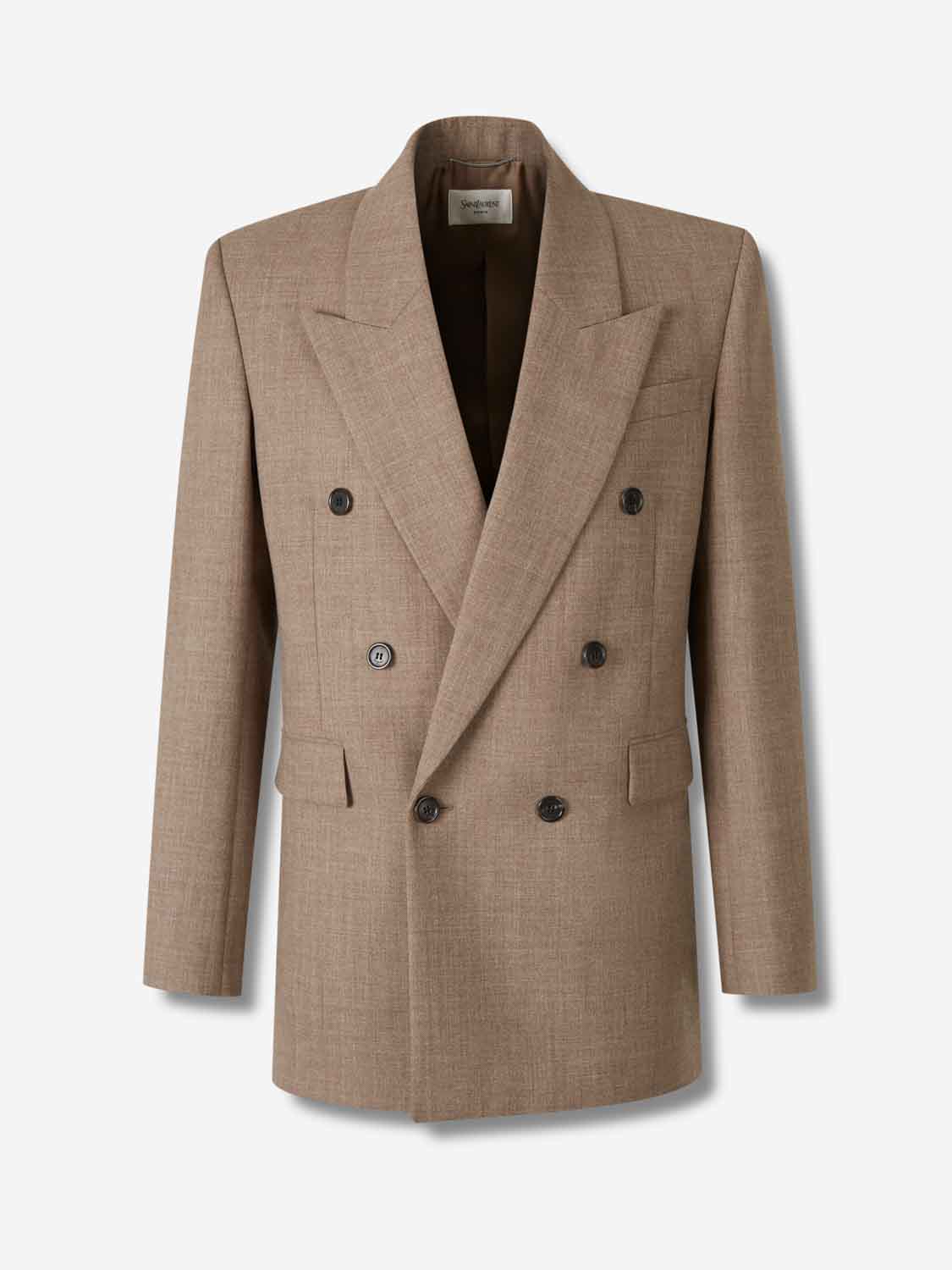 Outlet online Saint Laurent Hombre Americana Cruzada Lana color Beige sku 302-003621 01 - Foto 1