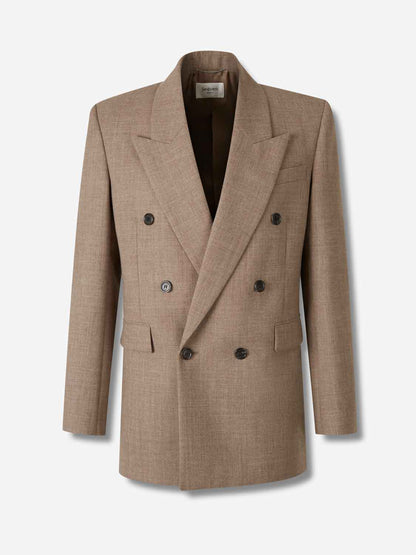 Outlet online Saint Laurent Hombre Americana Cruzada Lana color Beige sku 302-003621 01 - Foto 1