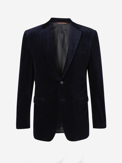 Outlet online Canali Hombre Americana Terciopelo color Azul Marino sku 302-003642 01 - Foto 1