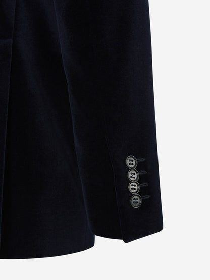 Outlet online Canali Hombre Americana Terciopelo color Azul Marino sku 302-003642 01 - Foto 5