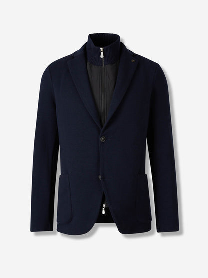 Outlet online Gran Sasso Hombre Americana Punto Lana color Azul Noche sku 302-003645 01 - Foto 1