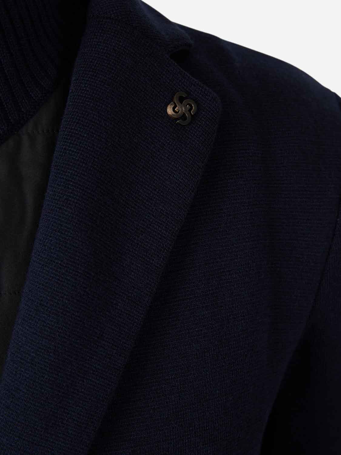 Outlet online Gran Sasso Hombre Americana Punto Lana color Azul Noche sku 302-003645 01 - Foto 4