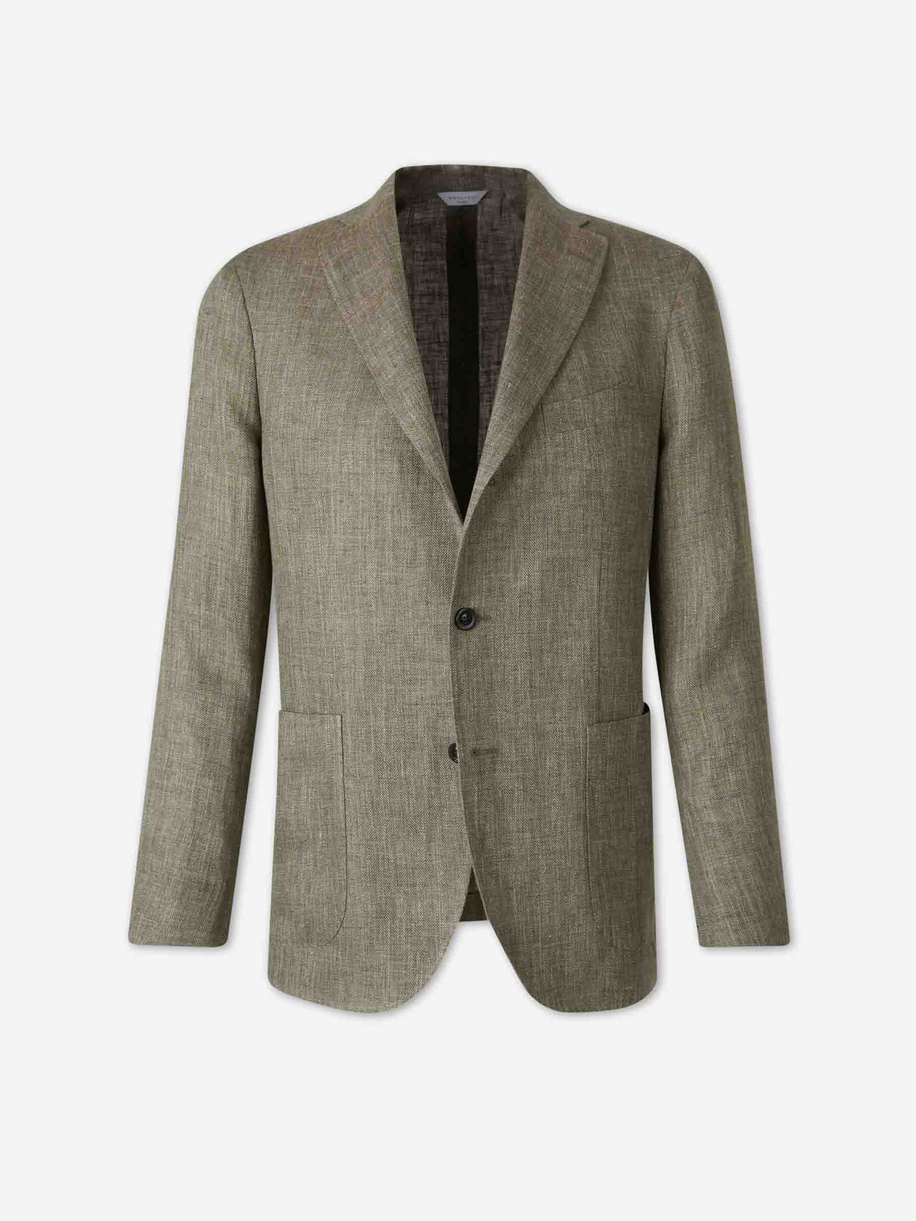 Boglioli Hombre Barcelona Americana Lino K color Verde Militar sku 302-003681 01 - Foto 1