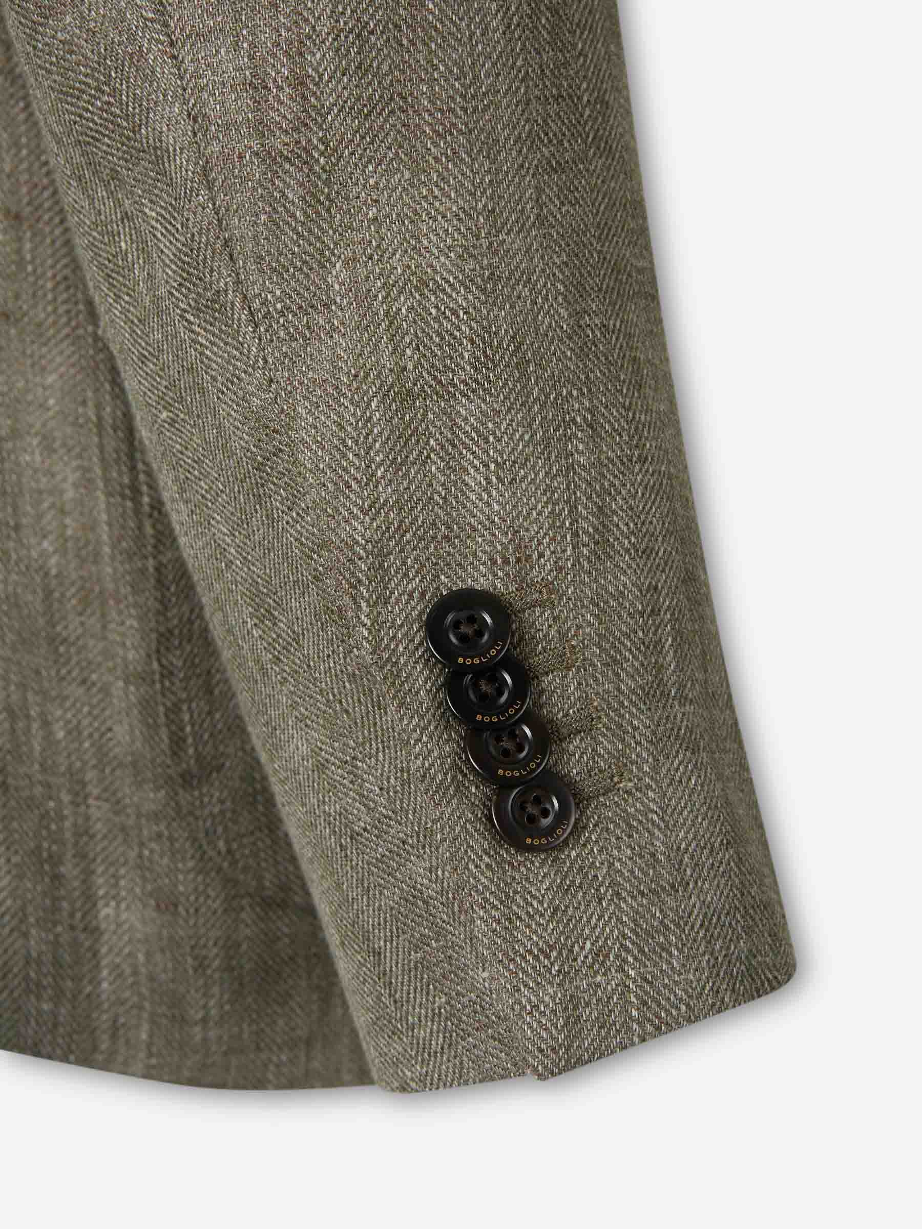 Boglioli Hombre Barcelona Americana Lino K color Verde Militar sku 302-003681 01 - Foto 4