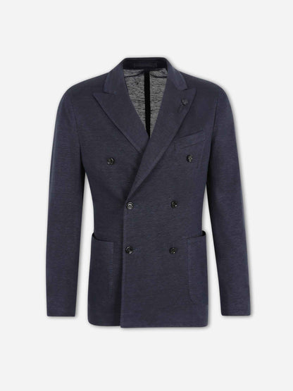 Lardini Hombre Barcelona Americana Cruzada Algodón color Azul Marino sku 302-003702 01 - Foto 1